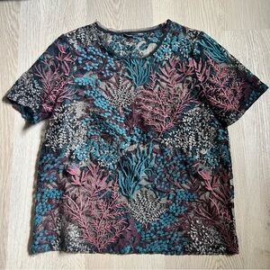 Zara sheet embroidered top